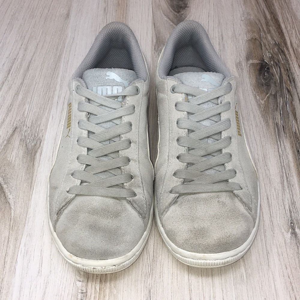 Puma Smash Gray Suede Sneakers